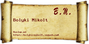Bolyki Mikolt névjegykártya